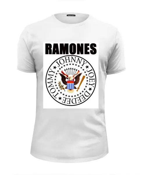 Заказать мужскую футболку в Москве. Футболка базовая Ramones  от cherdantcev - готовые дизайны и нанесение принтов.