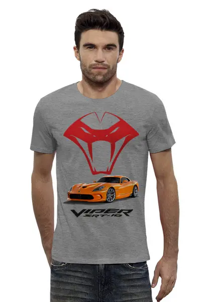 Заказать мужскую футболку в Москве. Футболка базовая Viper SRT-10 от TheAndarz  - готовые дизайны и нанесение принтов.