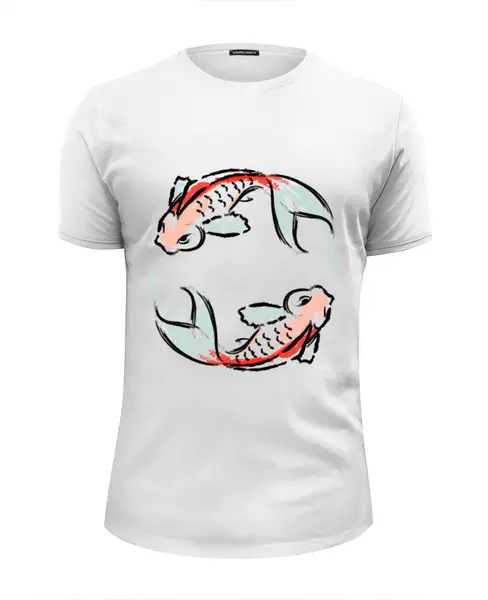Заказать мужскую футболку в Москве. Футболка базовая Знак Зодиака Рыбы от BeliySlon - готовые дизайны и нанесение принтов.