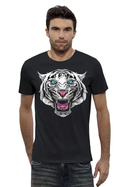 Заказать мужскую футболку в Москве. Футболка базовая White Tiger от balden - готовые дизайны и нанесение принтов.