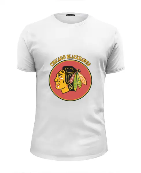 Заказать мужскую футболку в Москве. Футболка базовая Chicago Blackhawks от kspsshop - готовые дизайны и нанесение принтов.