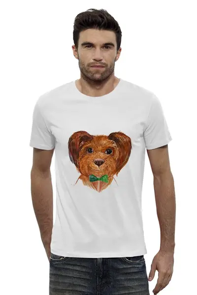 Заказать мужскую футболку в Москве. Футболка базовая собака  от t.mitrushova@gmail.com - готовые дизайны и нанесение принтов.