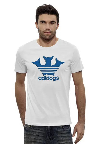 Заказать мужскую футболку в Москве. Футболка базовая Adidogs от balden - готовые дизайны и нанесение принтов.