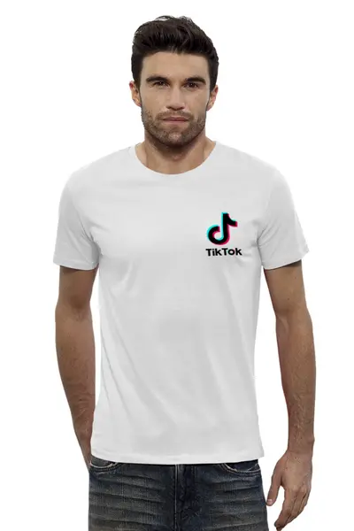 Заказать мужскую футболку в Москве. Футболка базовая TikTok  от DESIGNER   - готовые дизайны и нанесение принтов.