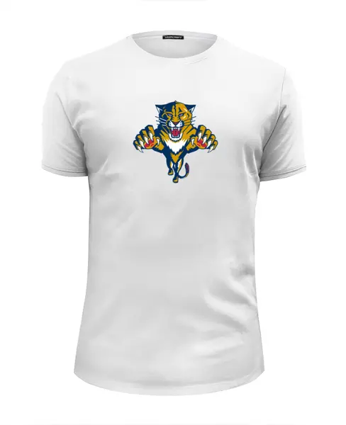 Заказать мужскую футболку в Москве. Футболка базовая Florida Panthers от BURNSHIRTS - готовые дизайны и нанесение принтов.