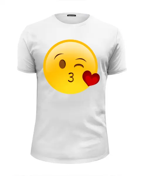 Заказать мужскую футболку в Москве. Футболка базовая Смайл с поцелуем от dmitrii.v.sharapow@gmail.com - готовые дизайны и нанесение принтов.