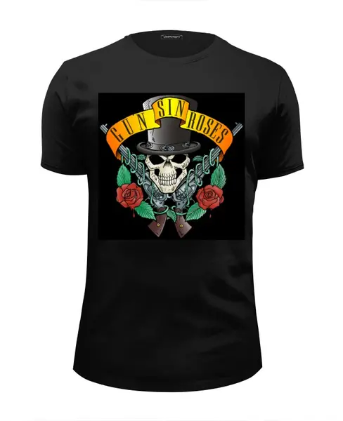 Заказать мужскую футболку в Москве. Футболка базовая Guns'n'roses от Андрей Новиков - готовые дизайны и нанесение принтов.