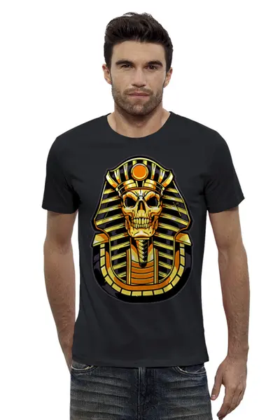 Заказать мужскую футболку в Москве. Футболка базовая SkullPharoah от balden - готовые дизайны и нанесение принтов.