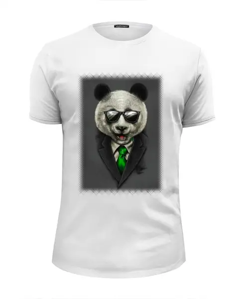 Заказать мужскую футболку в Москве. Футболка базовая Модный панда медведь от Leichenwagen - готовые дизайны и нанесение принтов.