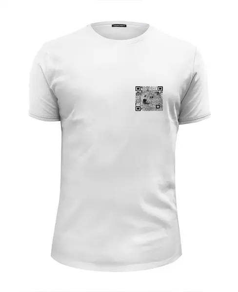 Заказать мужскую футболку в Москве. Футболка базовая QR DOGE от banner747 - готовые дизайны и нанесение принтов.