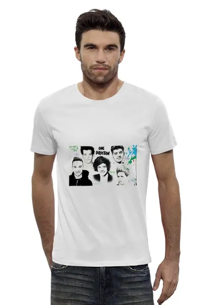 Заказать мужскую футболку в Москве. Футболка базовая One Direction   от cherdantcev - готовые дизайны и нанесение принтов.
