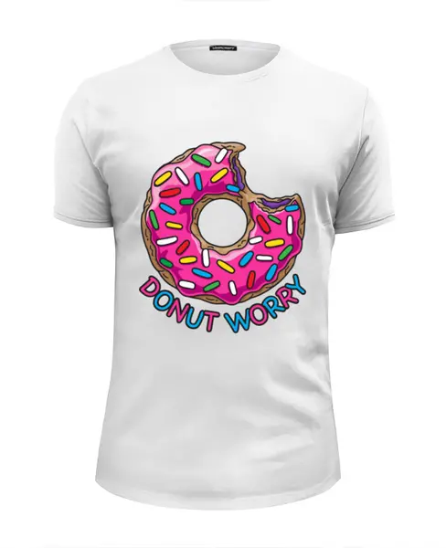 Заказать мужскую футболку в Москве. Футболка базовая Donut Worry от skynatural - готовые дизайны и нанесение принтов.