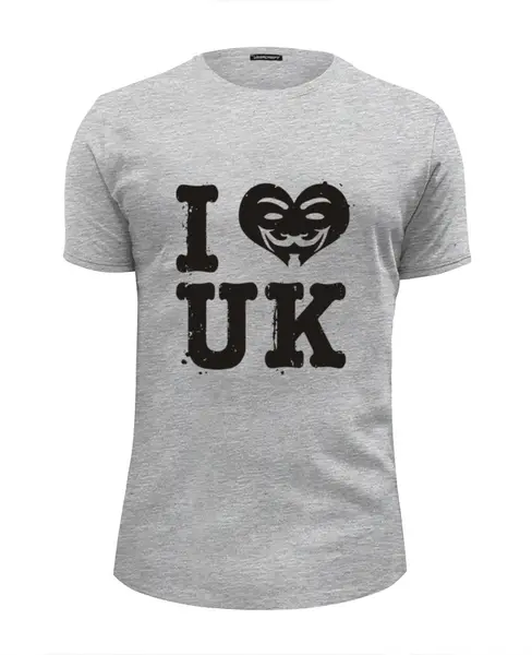 Заказать мужскую футболку в Москве. Футболка базовая UK Love от skynatural - готовые дизайны и нанесение принтов.