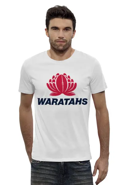 Заказать мужскую футболку в Москве. Футболка базовая Уаратаз регби от rugby - готовые дизайны и нанесение принтов.
