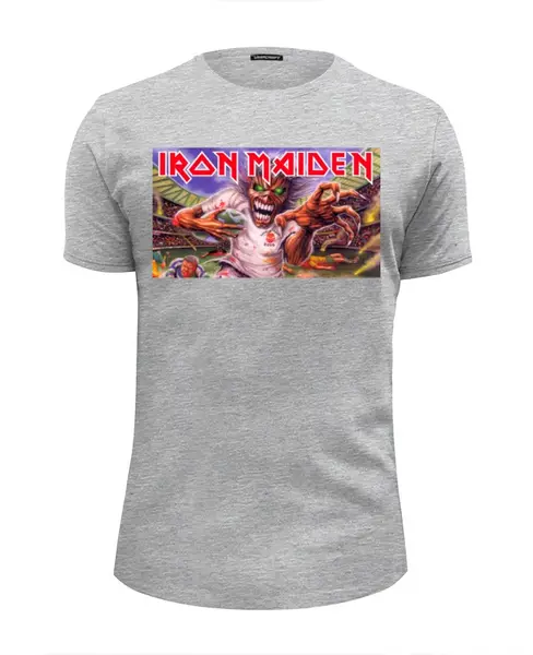 Заказать мужскую футболку в Москве. Футболка базовая Iron Maiden Band от Leichenwagen - готовые дизайны и нанесение принтов.