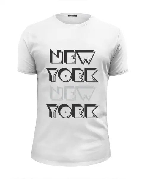 Заказать мужскую футболку в Москве. Футболка базовая New York от pyzhik - готовые дизайны и нанесение принтов.