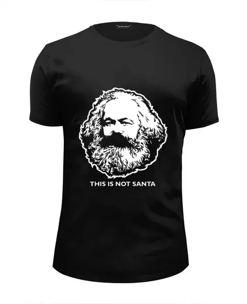 Заказать мужскую футболку в Москве. Футболка базовая Карл Маркс - Не Санта от Leichenwagen - готовые дизайны и нанесение принтов.