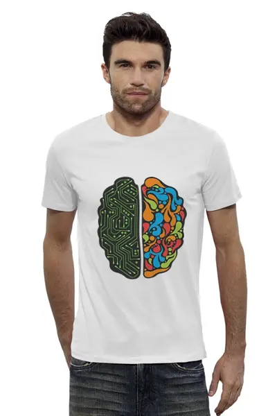Заказать мужскую футболку в Москве. Футболка базовая Vector IT Microchip Brain  от ksnkch - готовые дизайны и нанесение принтов.