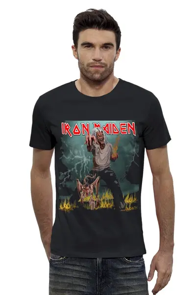 Заказать мужскую футболку в Москве. Футболка базовая Iron Maiden от Fedor - готовые дизайны и нанесение принтов.
