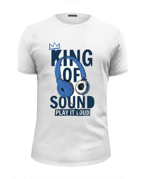 Заказать мужскую футболку в Москве. Футболка базовая King of sound от fairpoker@mail.ru - готовые дизайны и нанесение принтов.