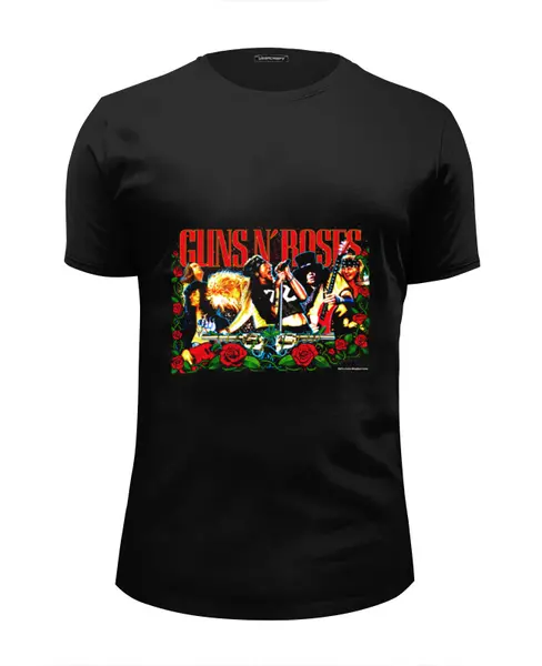 Заказать мужскую футболку в Москве. Футболка базовая Gun's N' Roses от Fedor - готовые дизайны и нанесение принтов.