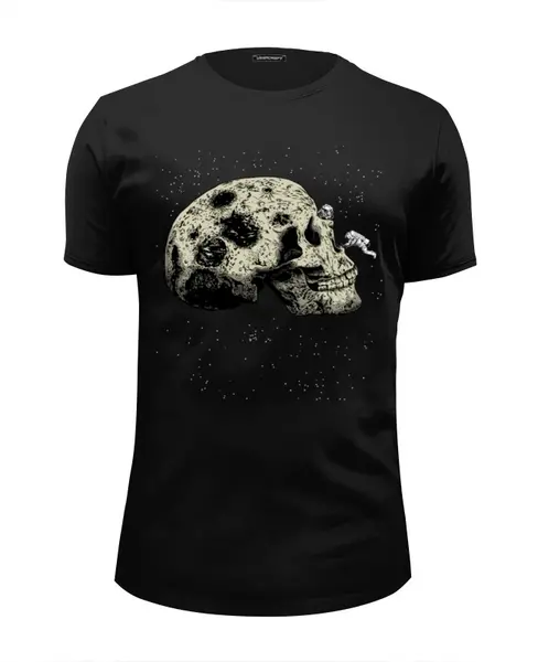 Заказать мужскую футболку в Москве. Футболка базовая Космический пришелец от skull - готовые дизайны и нанесение принтов.