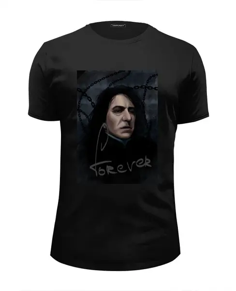 Заказать мужскую футболку в Москве. Футболка базовая Severus Snape "Forever" от En Joy - готовые дизайны и нанесение принтов.