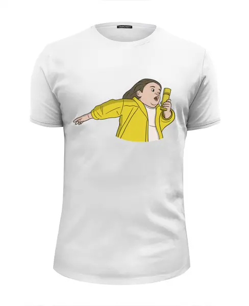 Заказать мужскую футболку в Москве. Футболка базовая Chubby girl от Memepedia - готовые дизайны и нанесение принтов.