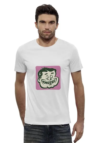Заказать мужскую футболку в Москве. Футболка базовая CHEESY SMILE от gent777 - готовые дизайны и нанесение принтов.