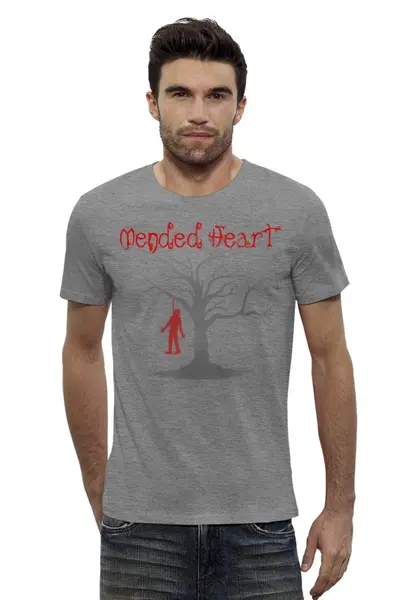 Заказать мужскую футболку в Москве. Футболка базовая Mended Heart от Leichenwagen - готовые дизайны и нанесение принтов.