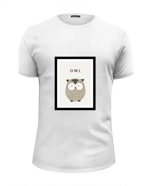 Заказать мужскую футболку в Москве. Футболка базовая Сова (owl) от Илья Щеблецов - готовые дизайны и нанесение принтов.