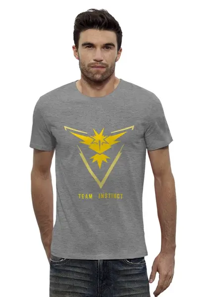 Заказать мужскую футболку в Москве. Футболка базовая Pokemon GO Team Instinct от cherdantcev - готовые дизайны и нанесение принтов.