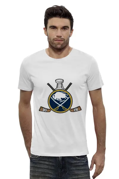 Заказать мужскую футболку в Москве. Футболка базовая Buffalo Sabres от kspsshop - готовые дизайны и нанесение принтов.