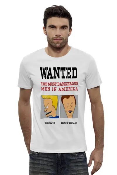 Заказать мужскую футболку в Москве. Футболка базовая ⚠ Wanted ⚠ от balden - готовые дизайны и нанесение принтов.
