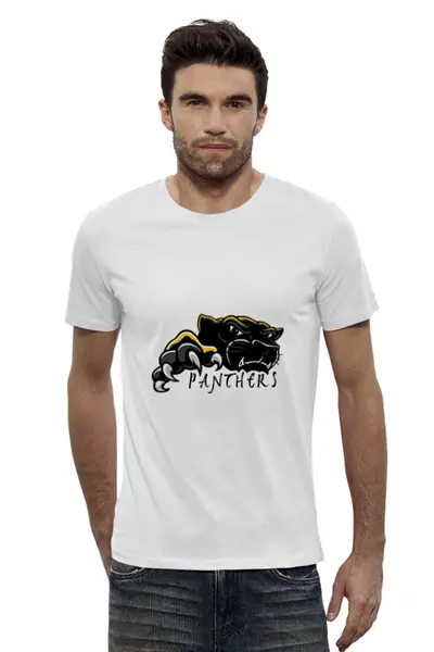 Заказать мужскую футболку в Москве. Футболка базовая Черная пантера от T-shirt print  - готовые дизайны и нанесение принтов.
