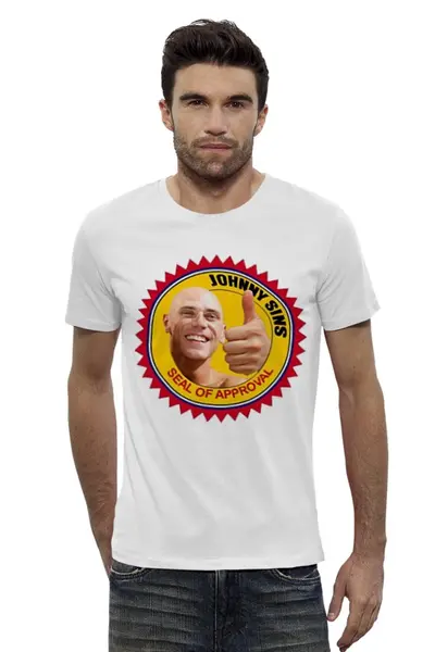 Заказать мужскую футболку в Москве. Футболка базовая Johnny Sins от dizer - готовые дизайны и нанесение принтов.