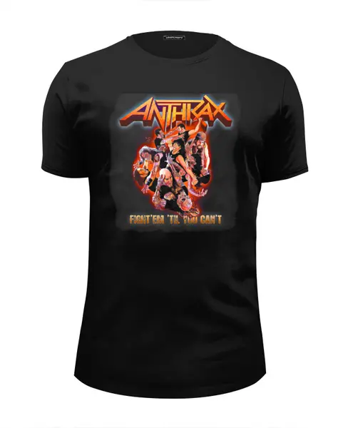Заказать мужскую футболку в Москве. Футболка базовая Anthrax Band от Leichenwagen - готовые дизайны и нанесение принтов.