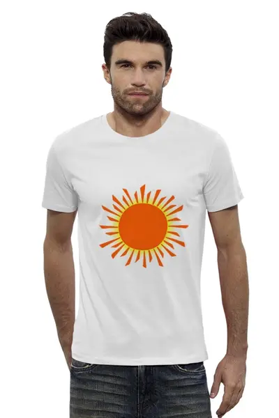Заказать мужскую футболку в Москве. Футболка базовая Оранжевое Солнце от Orange Sun - готовые дизайны и нанесение принтов.