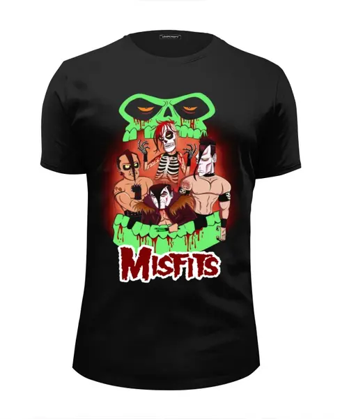 Заказать мужскую футболку в Москве. Футболка базовая Misfits band от Leichenwagen - готовые дизайны и нанесение принтов.