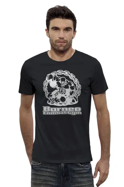 Заказать мужскую футболку в Москве. Футболка базовая Barneo Combat Gym от KinoArt - готовые дизайны и нанесение принтов.