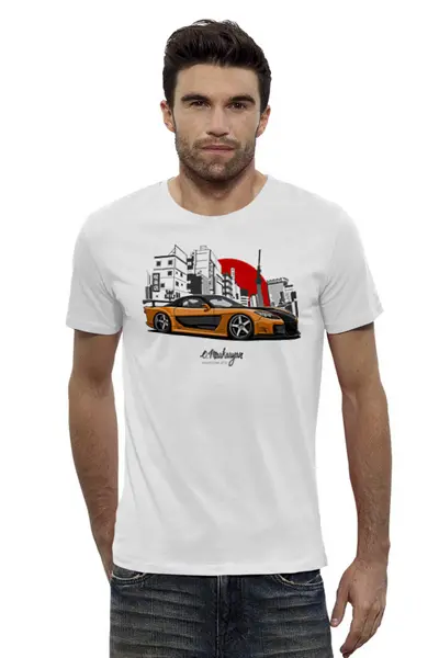 Заказать мужскую футболку в Москве. Футболка базовая Mazda RX7 от Oleg Markaryan - готовые дизайны и нанесение принтов.