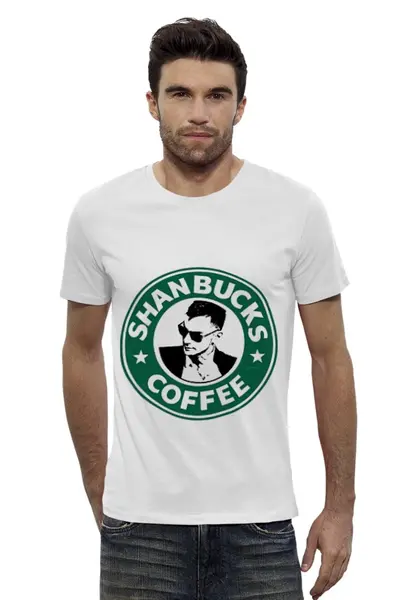 Заказать мужскую футболку в Москве. Футболка базовая Shanbucks coffee от prettydisaster - готовые дизайны и нанесение принтов.