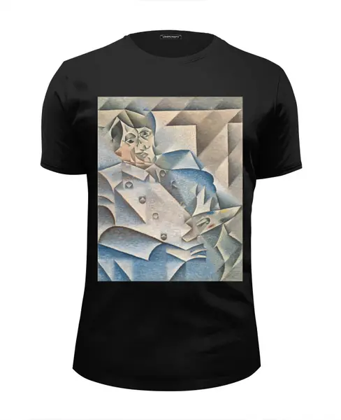 Заказать мужскую футболку в Москве. Футболка базовая Портрет Пабло Пикассо (Хуан Грис) от trend - готовые дизайны и нанесение принтов.