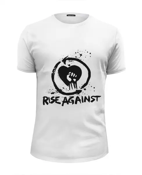 Заказать мужскую футболку в Москве. Футболка базовая Rise Against от BURNSHIRTS - готовые дизайны и нанесение принтов.