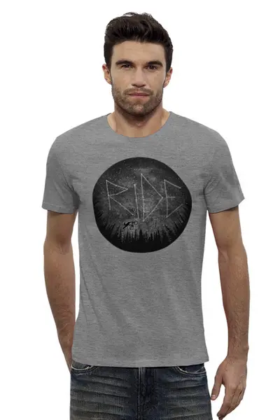 Заказать мужскую футболку в Москве. Футболка базовая Stars Ride от oneredfoxstore@gmail.com - готовые дизайны и нанесение принтов.