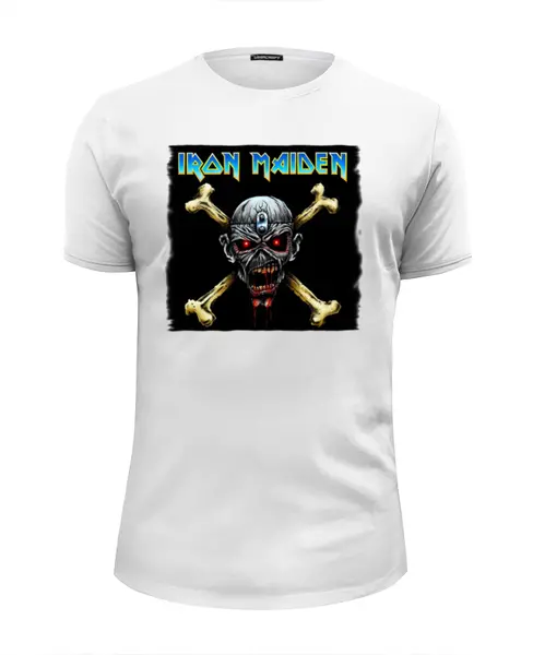 Заказать мужскую футболку в Москве. Футболка базовая Iron Maiden Band от Leichenwagen - готовые дизайны и нанесение принтов.