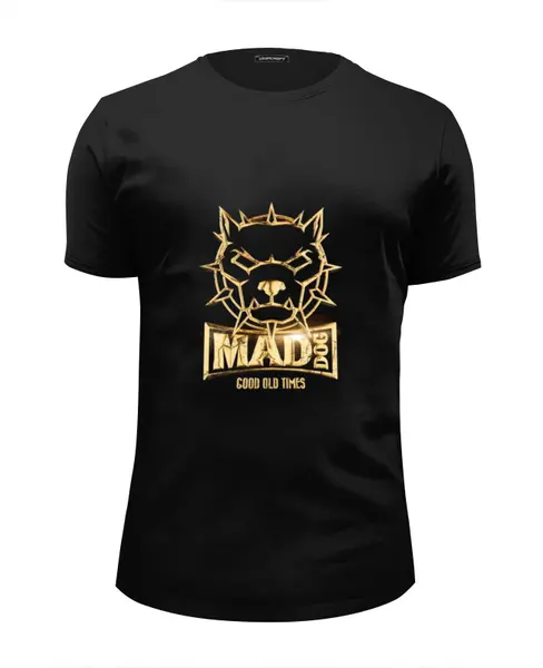 Заказать мужскую футболку в Москве. Футболка базовая Mad dog gold от Серега Шнайдер - готовые дизайны и нанесение принтов.