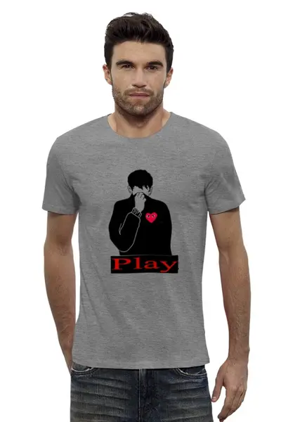 Заказать мужскую футболку в Москве. Футболка базовая Play)  от chkal98 - готовые дизайны и нанесение принтов.