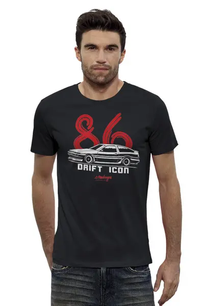 Заказать мужскую футболку в Москве. Футболка базовая Toyota Sprinter Trueno AE86 от Oleg Markaryan - готовые дизайны и нанесение принтов.