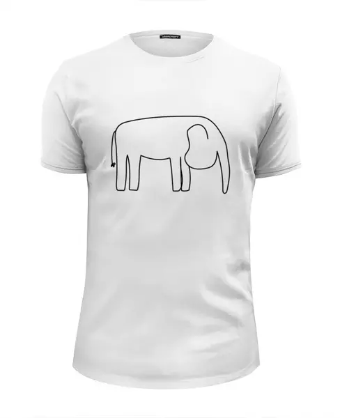 Заказать мужскую футболку в Москве. Футболка базовая Черный слон от Vadim Koval - готовые дизайны и нанесение принтов.